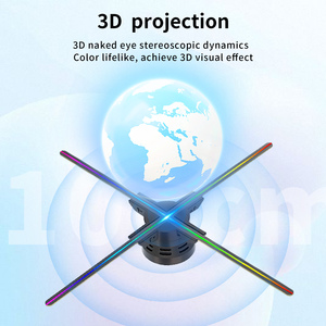 PYRO F100 3D holograma proyector ventilador 4 aspas 99cm gran holográfico LED publicidad pantalla empalme nube WiFi App Control - Product Image 2