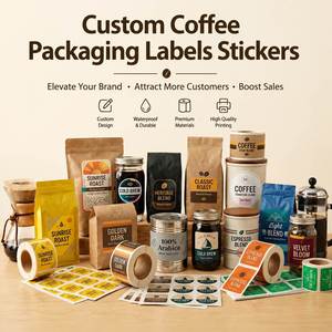 FX Coffee Bag <b>Sticker</b> <b>Labels</b> Waterproof Vinyl Printing Roll Brand Logo <b>Stickers</b> for Cafe Beans Pouch Packaging - Product Image 2