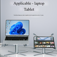 Support de refroidissement ergonomique en alliage d'aluminium réglable à 360 degrés pour ordinateur portable Support pliable pour ordinateur de bureau et coussinets de refroidissement pour ordinateur portable