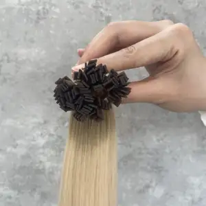 Extensiones de cabello natural con punta plana, extensiones de cabello humano con punta en U virgen Remy