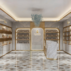 Design di Lusso per Esposizione Profumi, Vetrina LED a Parete per Cosmetici, Arredamento Personalizzato per Negozi - Product Image 1