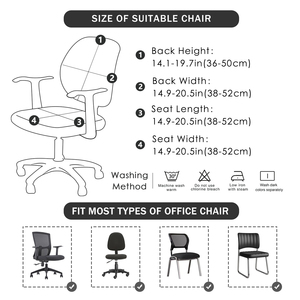 Fundas Elásticas Universales para <span class=keywords><strong>Silla</strong></span> de Oficina con Reposabrazos, Protector de <span class=keywords><strong>Silla</strong></span> de Color Sólido (<span class=keywords><strong>Funda</strong></span> de Asiento + <span class=keywords><strong>Funda</strong></span> de Respaldo) Lavable - Product Image 5