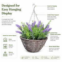 Panier suspendu en eucalyptus artificiel tressé à la main, éco-responsable, durable, pour intérieur et extérieur, décoration rustique, jardinière pour plantes