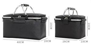 Outdoor Foldable Picnic Isothermal Basket Picnic Food <b>Storage</b> Bags Insulated Lunch Bag <b>Storage</b> <b>Box</b> Camping Picnic Basket - Product Image 3