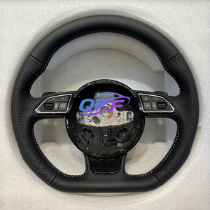 Avec bouton de démarrage <span class=keywords><strong>S</strong></span>-<span class=keywords><strong>Line</strong></span> Demi <span class=keywords><strong>volant</strong></span> en carbone Alcantara pour Audi Q8 SQ8 A3 A4 B9 A5 B8 A6 C7 A7 S3 S4 RS3 RS5 RS7 RS6 C8 - Product Image 2