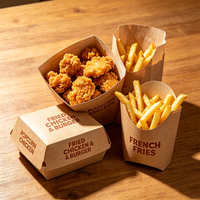Scatole per Hamburger in Carta Kraft Biodegradabile all'Ingrosso con Logo Personalizzato per Confezionamento di Pollo Fritto e Panini