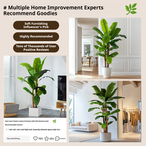 Plantes artificielles en plastique de Faux palmier <span class=keywords><strong>bananier</strong></span> de Style tropical pour la <span class=keywords><strong>d</strong></span>écoration extérieure de pendaison de crémaillère - Product Image 5
