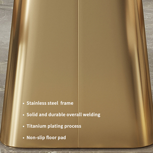 Bàn ăn hình chữ nhật chân vàng đơn giản, sang trọng, thiết kế hiện đại, dùng cho nhà ở và phòng ăn khách sạn - Product Image 4