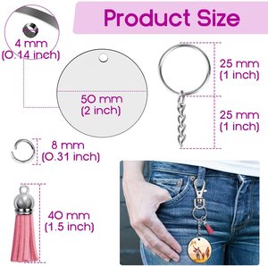 Thăng hoa MDF khoảng trống vòng/trái tim/Vuông/hình chữ nhật Keychain khung ảnh với tua cho quà tặng - Product Image 6