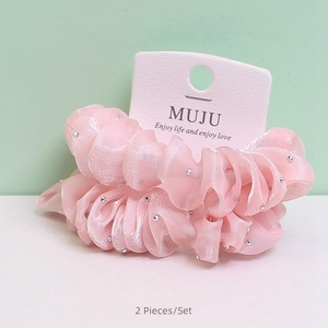 2 Stück Fascina teurs Pour Femmes Haar bänder Hochela tisches Haar zubehör Femme Solid Color Haar gummis für Mädchen - Product Image 2