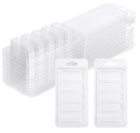 Moules en plastique transparent jetables à 5 cavités pour la fabrication de bougies, de tartes et d'artisanat DIY, pour l'emballage et l'utilisation alimentaire