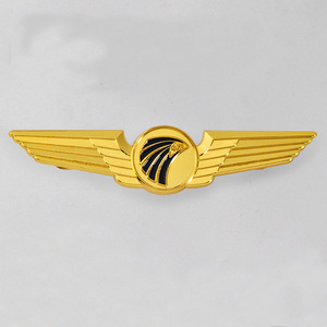 Broche de Metal Personalizado de Aleación de Zinc con Logotipo de Qatar Airline para Uniformes, Alas de Avión, Chapado en Oro - Product Image 1
