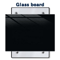Tableau blanc magnétique noir à trous croisés en verre et tableau blanc effaçable à sec