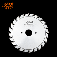 Mata Gergaji Panel Diameter 120mm 12T+12T dengan Gigi Pre-Scoring Ganda untuk Gergaji Meja Geser, Gergaji Panel CNC