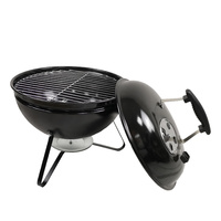 Barbecue portable moderne au charbon de bois avec couvercle en fonte émaillée, grille et ventilation réglable pour balcon et pique-nique