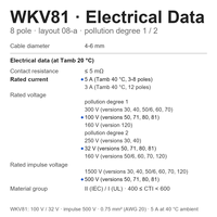 Konektor Sirkular M16 8 Pin WKV 81(100V) Soket Betina Terminal Solder IP40 Stok Siap Pabrik Cina Konektor Penerbangan Bulat