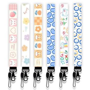 Hot Selling Small Polyester <b>Wristlet</b> Wrist Lanyard Strap Heat Transfer Sublimation Custom Keychain Short Lanyard - Product Image 2
