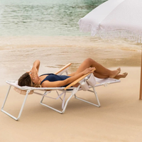 Bestex Sac à dos en aluminium léger de haute qualité Chaise de plage pliable portable avec inclinaison réglable pour une utilisation en extérieur