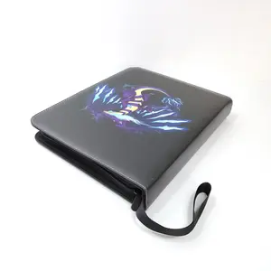 9-Pocket Binder With Zipper For Trading Card Games Yugioh MTG And Other TCG Sports Card Binder Black