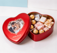 Boîte en métal personnalisée avec logo pour cadeau de mariage, anniversaire, emballage cadeau