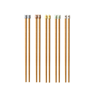 Palillos de madera con dibujos animados para niños y adultos, forma redonda, antihongos, juego de cubiertos para el hogar Hy 0106 - Product Image 3