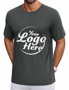 Camiseta básica de algodón para hombre que absorbe la humedad, camiseta de gimnasio de verano de manga corta con cuello redondo de secado rápido - Product Image 3