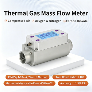 Débitmètre de masse de <span class=keywords><strong>gaz</strong></span> haute précision RS485 Modbus avec écran LCD, capteur de débit 10-4000 L/min pour la surveillance de l'azote, de l'oxygène et de l'argon - Product Image 1