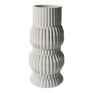 Vaso Cilindrico in Ceramica 3D Texturizzato, Vaso Scultoreo Verticale a Più Livelli per Soggiorno e Arredamento Casa - Product Image 2