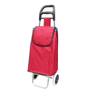 Hot Sale Custom Foldable Reusable Shopping Trolley Bag Single Wheel Shopping Cart Bag With Large Handle