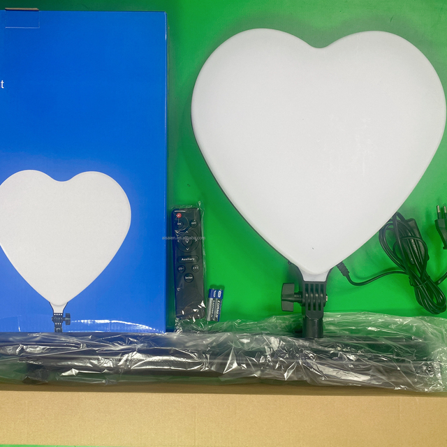New Style Heart Ring Light 10inch 13inch 18inch  Professional Heart Shape Dimmable Three Colors  LED Ring Light Kit