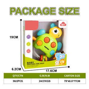 Jouets porte-bonheur en gros : Hochet musical et lumineux en forme de <span class=keywords><strong>tortue</strong></span> pour bébé, jouet éducatif pour nouveau-nés avec clochette - Product Image 5