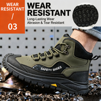 Chaussures de sécurité en acier pour hommes et femmes, anti-écrasement, anti-impact, respirantes, légères, bottes de sécurité industrielles