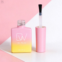 Flacon de vernis à ongles couleur dégradée 13 ml, flacon carré pour vernis gel avec bouchon, impression de logo personnalisé, conteneur de vernis à ongles en gros
