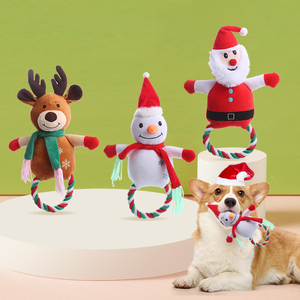 Kangdarpet 2025 Hot Sale Colorful <b>Christmas</b> <b>Dog</b> Toy Elk Pet Squeak Toys Santa Claus Rope Plush <b>Dog</b> Toy - Product Image 2