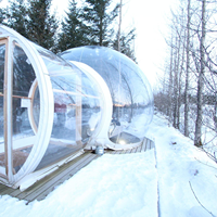 Herrwell Mini dôme à bulles transparent pour salle à manger tente en plastique Glamping camping d'hiver maison à bulles