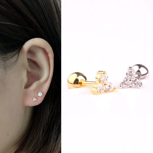Support Material <strong>Test</strong> Triangle CZ S925 Silver Body Piercing Jewelry <strong>Helix</strong> Cartilage Earrings - Product Image 4