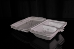 Caja de comida Cajas de comida Contenedores de almuerzo Fiambrera Caja de rejilla plana Caja de tres compartimentos Caja de desayuno Contenedores de comida de espuma desechables - Product Image 3