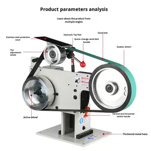 Affûteur de couteaux électrique numérique, ponceuse à bande, polisseuse, fil, 220V/380V 1.5kW - Product Image 2