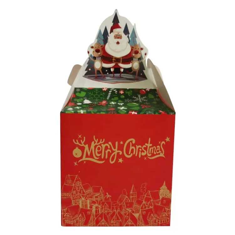 New Multi Style Portable Apple Box custom printing Hard Paper Box for candy chocolate Christmas Eve Gift Box with hand