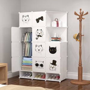 10 Door Floding Plastic Wardrobe DIY Home Furniture Cabinet Cube Storage Living Room Portable <strong>Cupboard</strong> with <strong>Corner</strong> - Product Image 2
