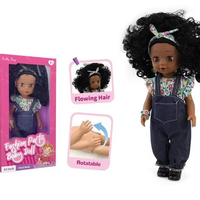 Poupée Musicale de 14 Pouces en Gros, Tête à Coiffer Personnalisée pour Poupée Noire, Bébé Reborn Fille Noire