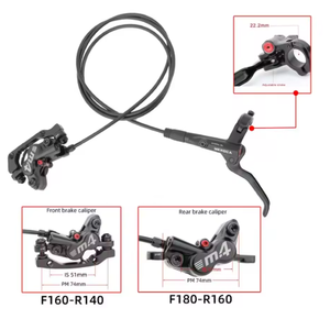 Juego de Frenos Hidráulicos MEROCA de 4 Pistones para Bicicleta de Montaña con Cubierta Protectora de Silicona, Freno Delantero <span class=keywords><strong>y</strong></span> Trasero de 800 mm/1400 mm, Freno de Disco para Bicicleta de Montaña - Product Image 4