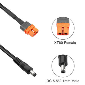 كابل توصيل بطارية من نوع DC 5.5x2.1 مم و5.5x2.5 مم ذكر إلى موصل XT60 للألواح الشمسية وأنظمة الطائرات بدون طيار - Product Image 3