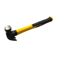 Marteau à griffes avec manche en TPR de couleur jaune et surface noire 45 #   Marteau en acier au carbone personnalisable, support OEM/ODM