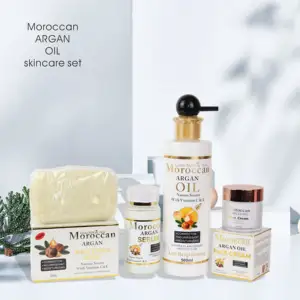 Wholesale Beauty Products Skincare Kit Facial Set Nourish Serum Face Cream & Lotion Moisturizer Moroccan Argan Skin Care Set