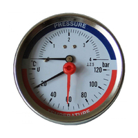 Double Needle Industrial Thermometer Water Pressure and Temperature Combination Gauge OEM/ODM Customizable IP65 Metal