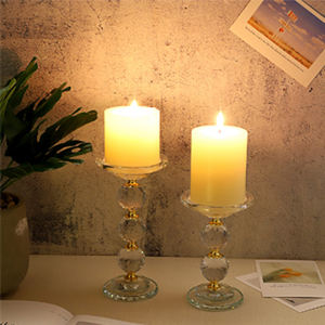 JY Crystal Glass Pillar Candlestick <strong>Holders</strong> Votive Candle <strong>Holder</strong> Set Glass <strong>Tea</strong> <strong>Light</strong> Candle <strong>Holders</strong> - Product Image 3