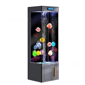 Aquarium intelligent vertical moderne pour salon, avec circulation automatique, sans changement d'eau, en verre ultra-transparent, livré en boîte - Product Image 1