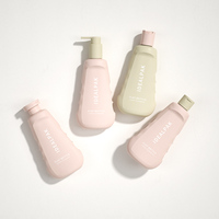 Flacons de lotion pour soins de la peau en PE, contenants en plastique, emballage, 200 ml, 300 ml, pompe, shampoing, crème pour le visage, capacité personnalisée, impression d'écran