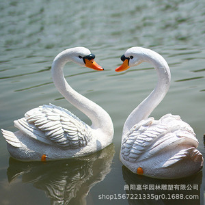 Swan Relief Fiberglass Outdoor Floating Animal Sculpture <b>Garden</b> <b>Pool</b> Decoration Handmade 1PC - Product Image 2